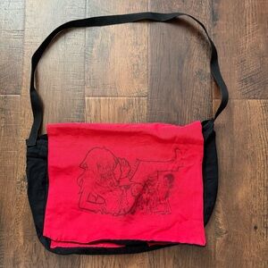 Hellsing red and black lightweight fabric messenger bag, unisex